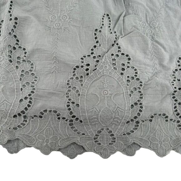 Wishlist Tunic Top Lace Embroidered Trim Off The Shoulder Dusty Blue Size M Boho - Picture 3 of 7